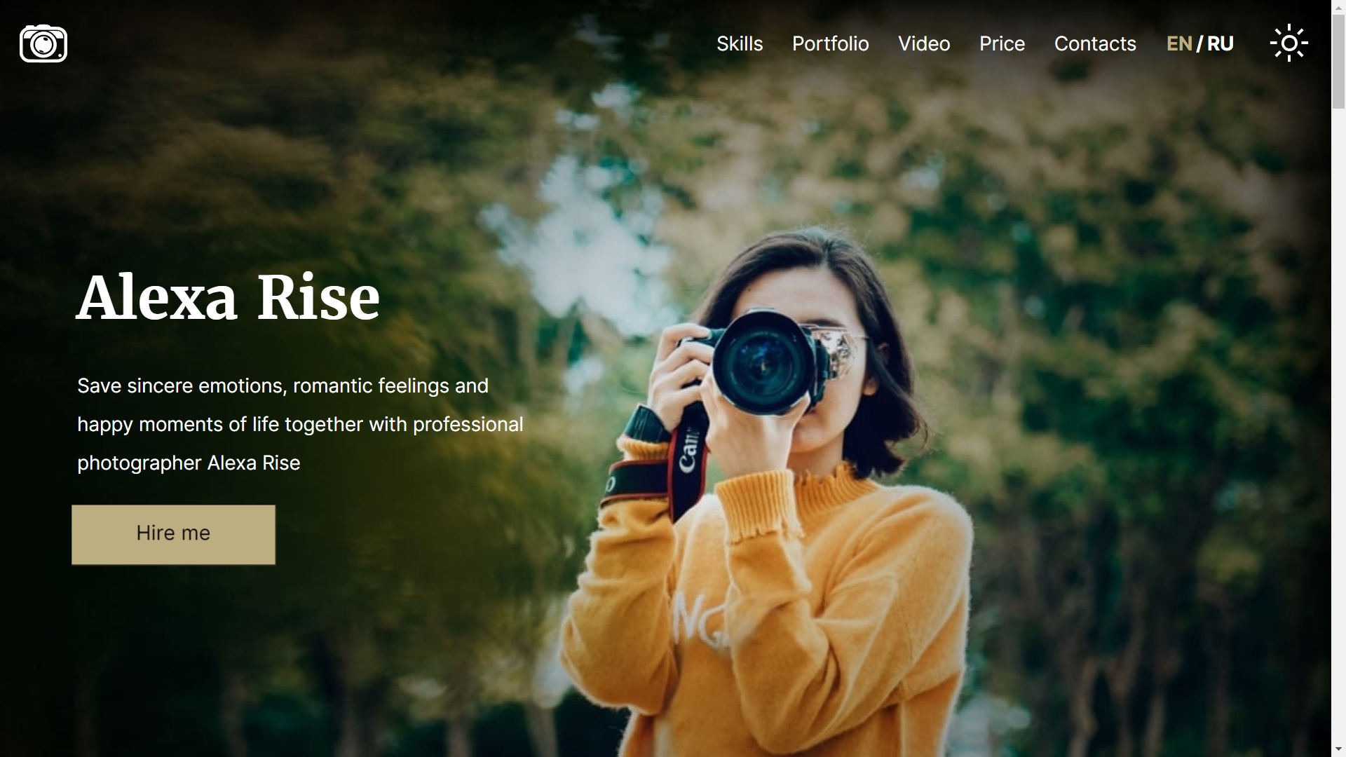 Photographer portfolio